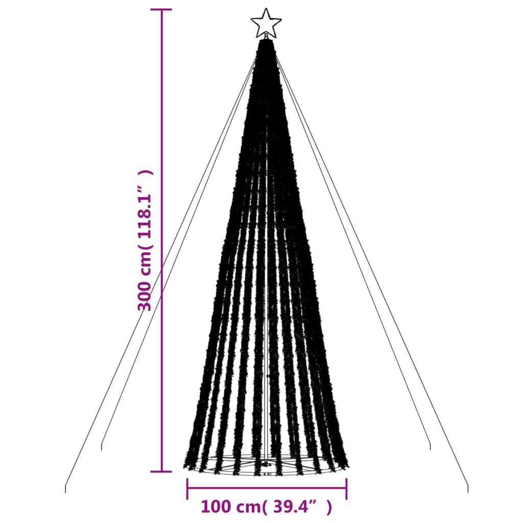 LED julgran 688 LED flerfärgad 300 cm