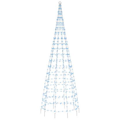 LED julgran på flaggstång 550 LED blå 300 cm