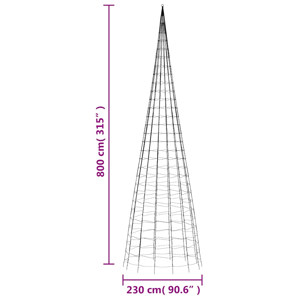 LED julgran 3000 LEDs varmvit 800 cm