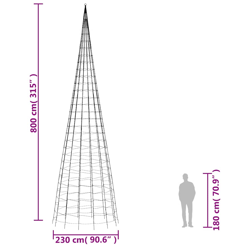 LED julgran 3000 LEDs blå 800 cm