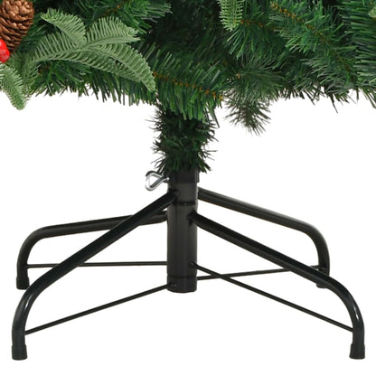 Plastgran med kottar och röda bär gångjärn 180 cm
