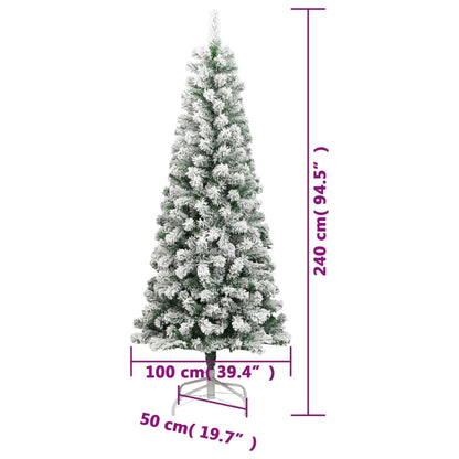 Plastgran med snö gångjärn 240 cm