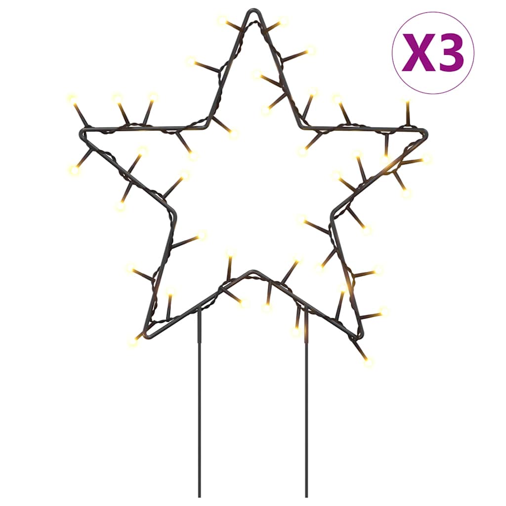 Julstjärna 3 st med spett 50 LEDs 29 cm