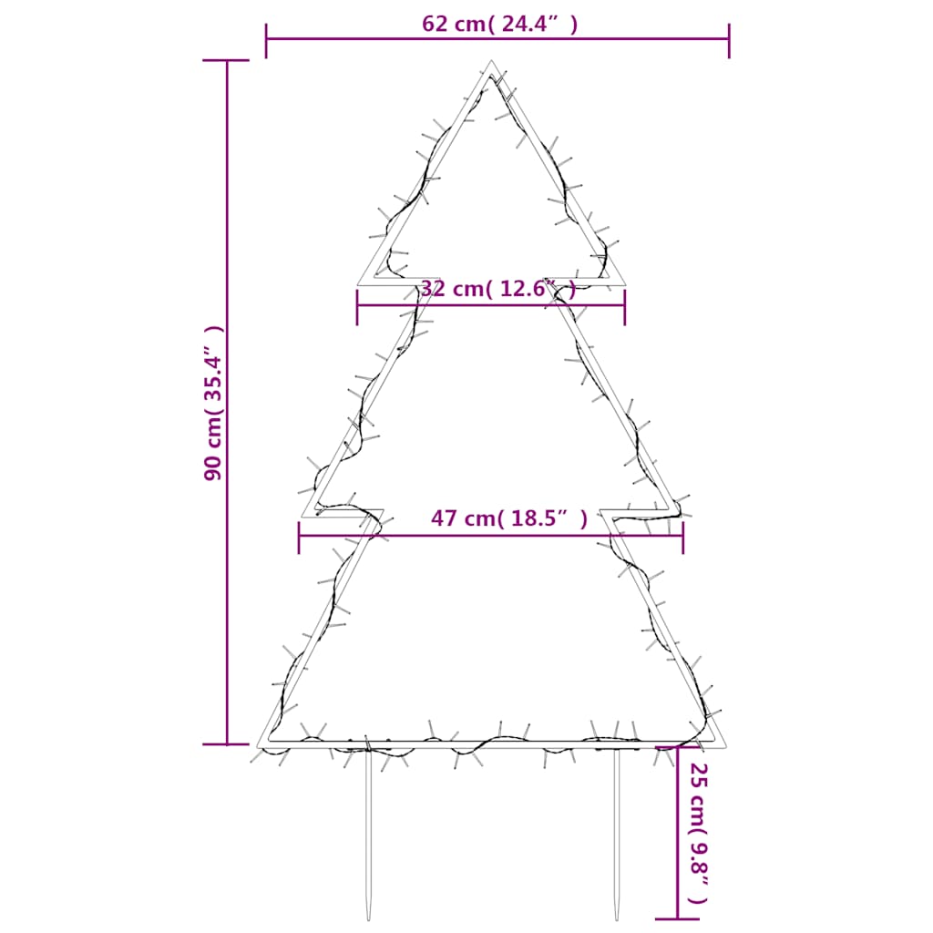 Julträd med spett 115 LEDs 90 cm