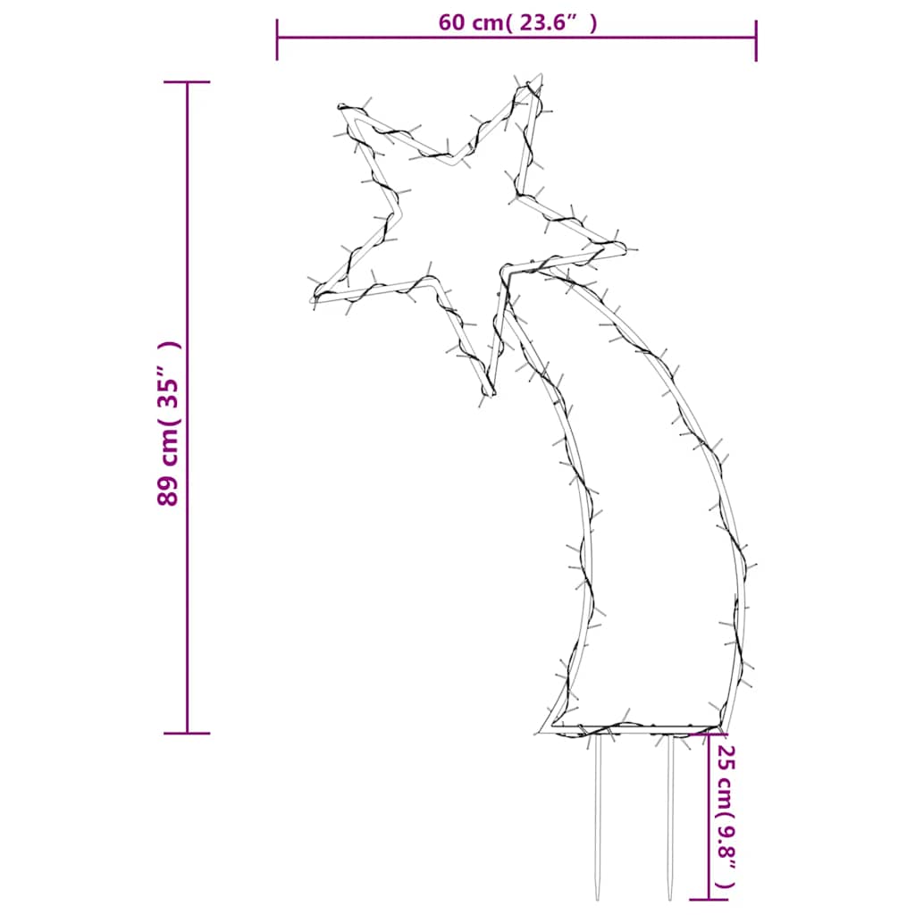 Julmeteor med spett 115 LEDs 85 cm