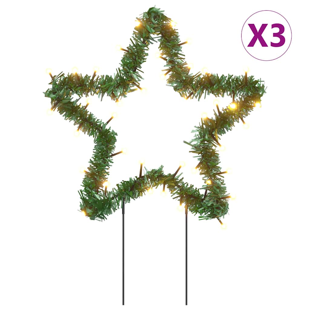 Julstjärna 3 st med spett 50 LEDs 29 cm