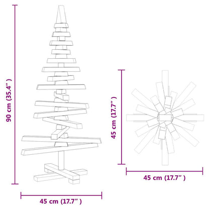 Julgran i trä 90 cm massiv furu