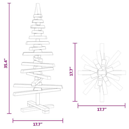 Julgran i trä 90 cm massiv furu
