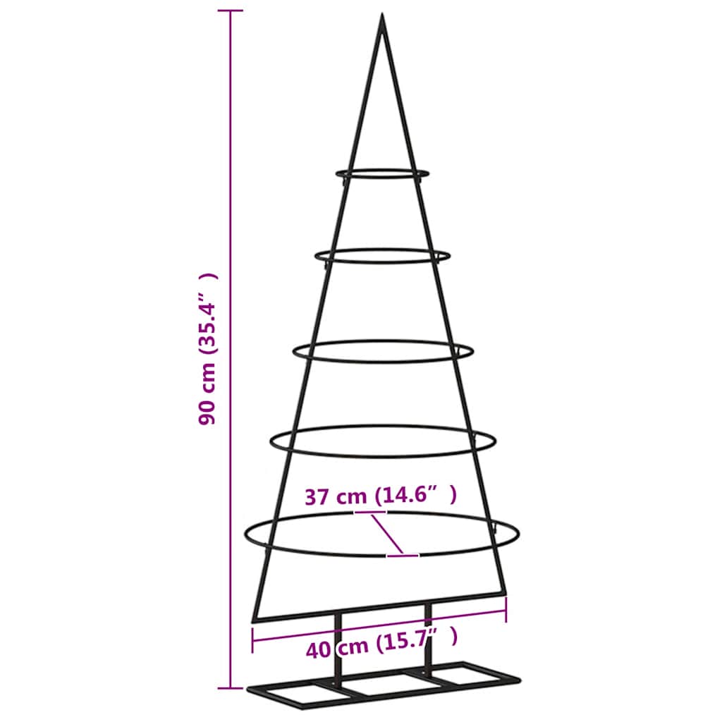 Julgran i metall svart 90 cm