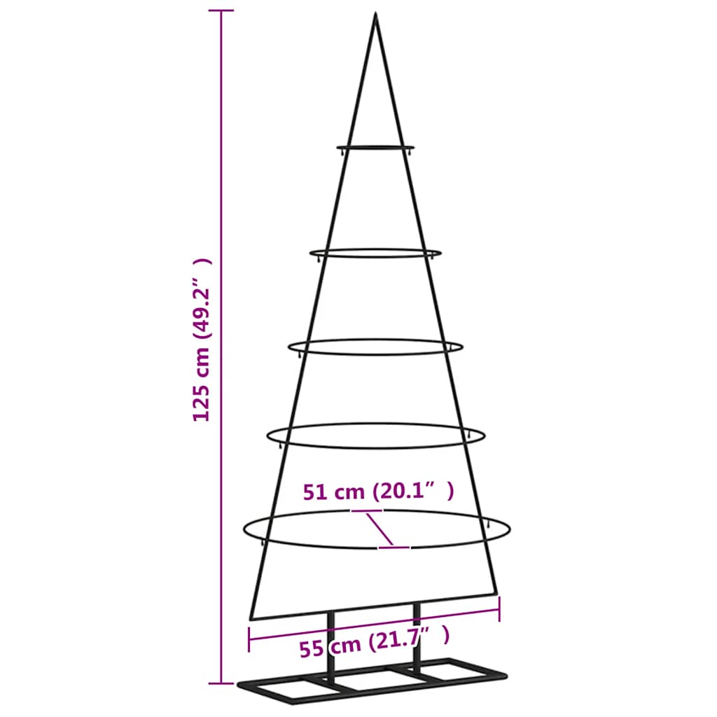 Julgran i metall svart 125 cm
