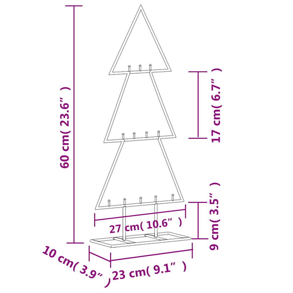 Julgran i metall svart 60 cm