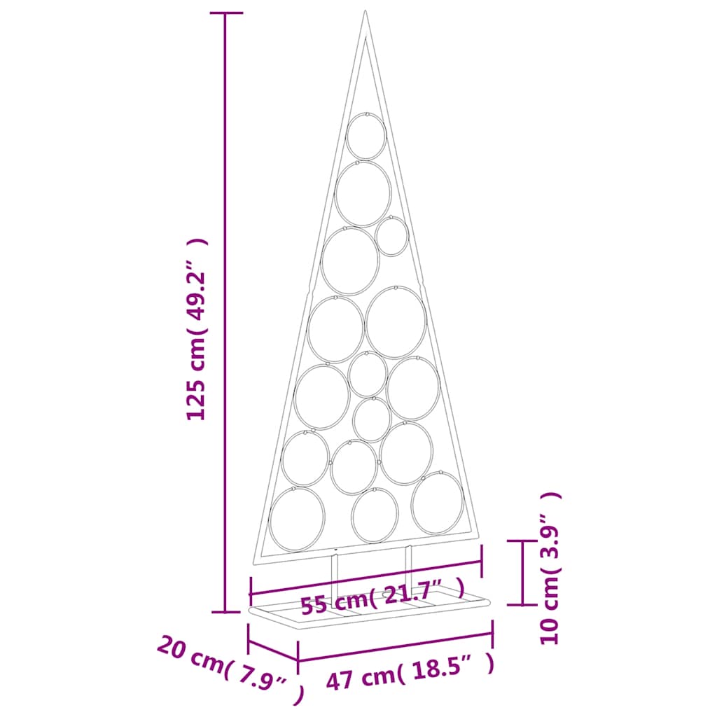 Julgran i metall svart 125 cm