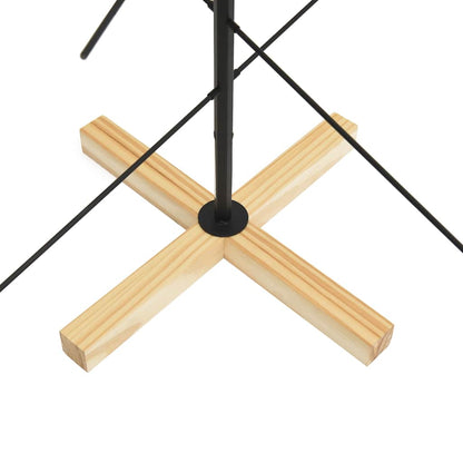 Julgran i metall med träbas svart 120 cm