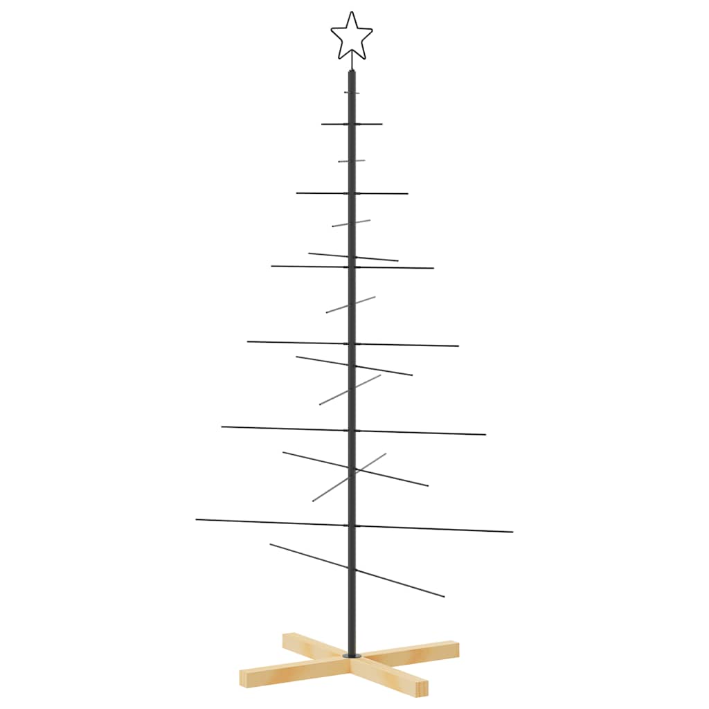 Julgran i metall träbas svart 150 cm