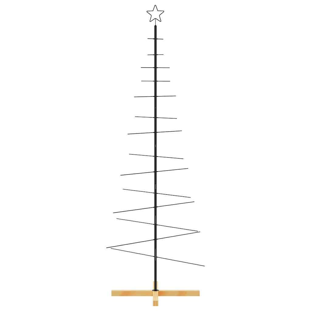 Julgran i metall med träfot svart 180 cm