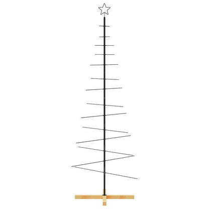 Julgran i metall med träfot svart 180 cm