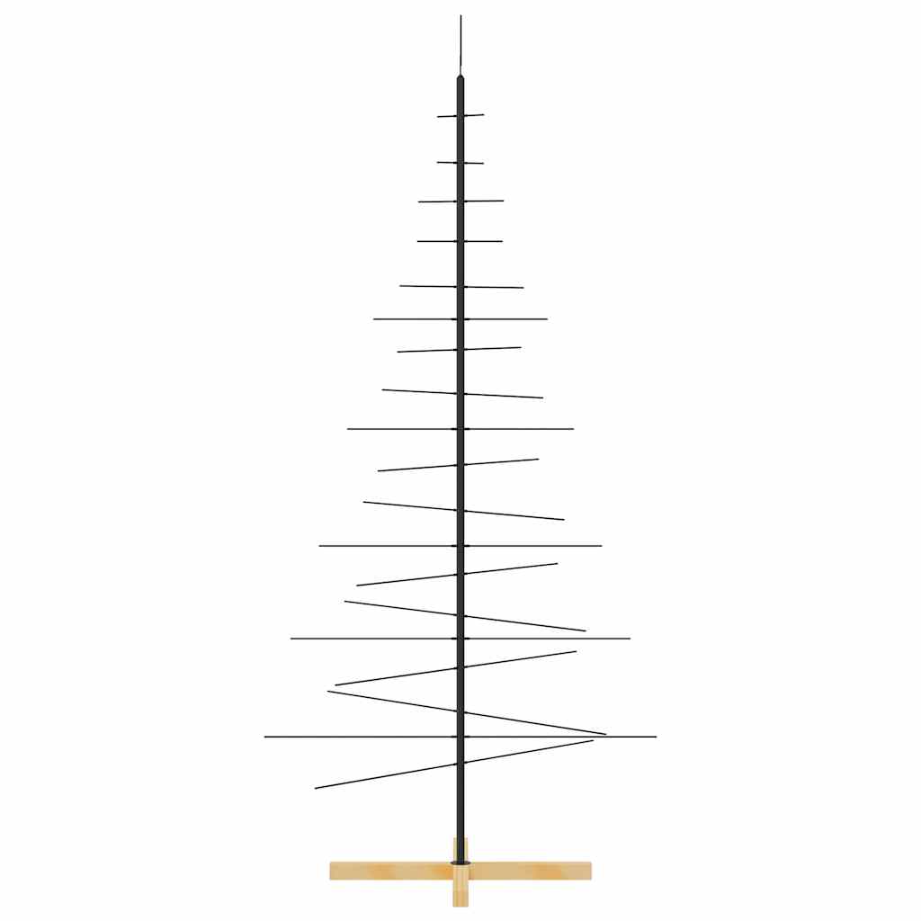 Julgran i metall med träfot svart 180 cm