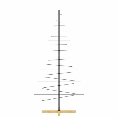 Julgran i metall med träfot svart 180 cm