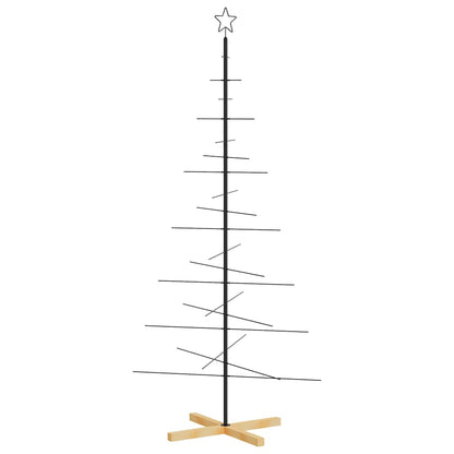 Julgran i metall med träfot svart 180 cm