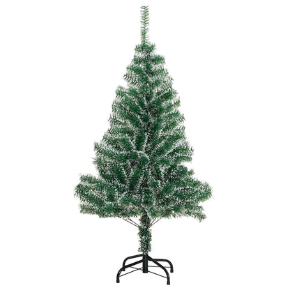 Plastgran 150 LEDs&kulor&snö 150 cm