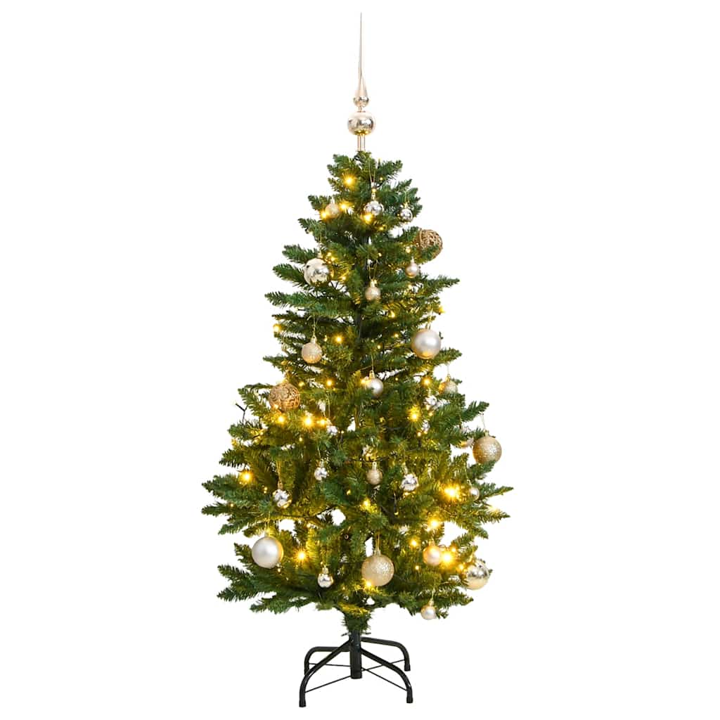 Plastgran med gångjärn 150 LEDs & kulor 150 cm