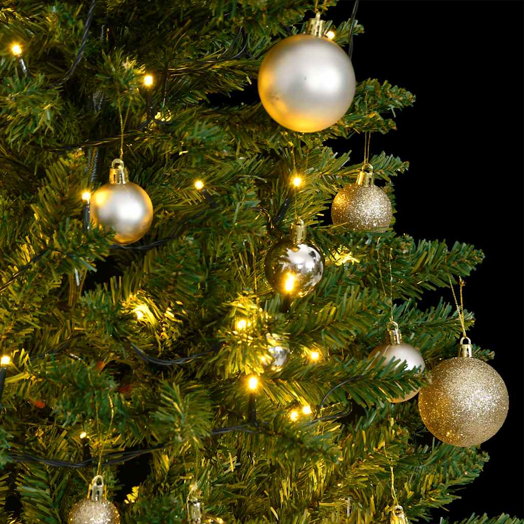 Plastgran med gångjärn 150 LEDs & kulor 150 cm