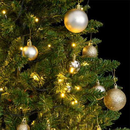 Plastgran med gångjärn 150 LEDs & kulor 150 cm