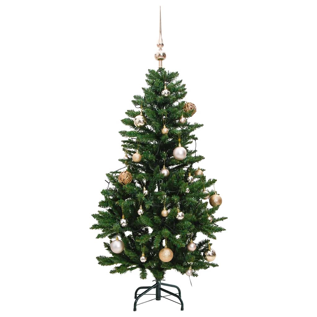 Plastgran med gångjärn 150 LEDs & kulor 150 cm