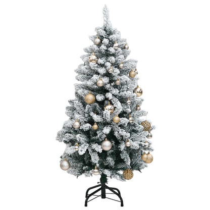 Plastgran med gångjärn 150 LEDs & kulor 120 cm