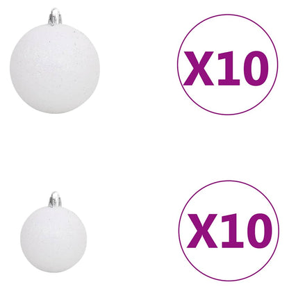 Plastgran 300 LEDs&kulor&snö 210 cm