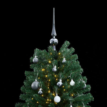 Plastgran med gångjärn 300 LEDs & kulor 210 cm