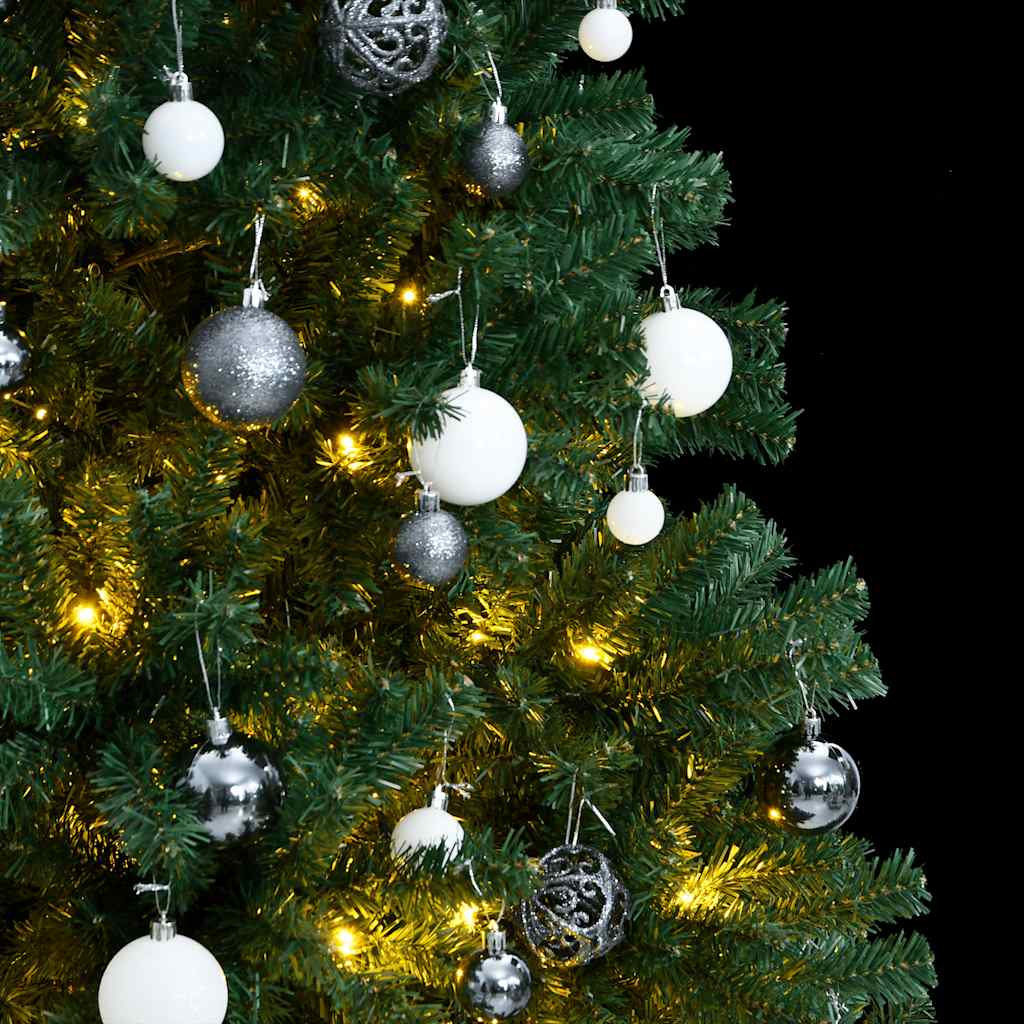 Plastgran med gångjärn 300 LEDs & kulor 210 cm