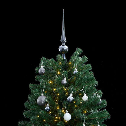 Plastgran med gångjärn 300 LEDs & kulor 240 cm