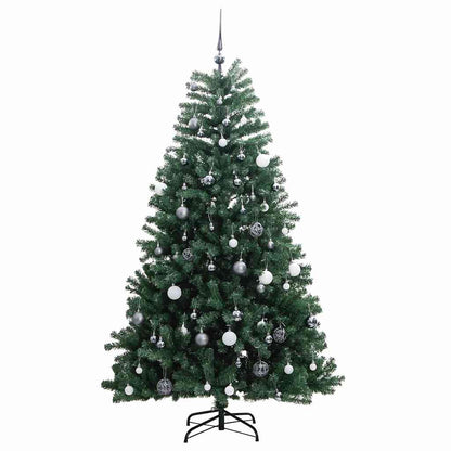 Plastgran med gångjärn 300 LEDs & kulor 240 cm