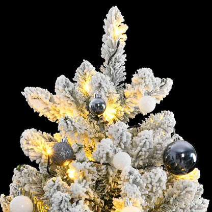 Plastgran med gångjärn 300 LEDs & kulor 180 cm