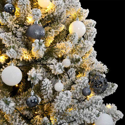 Plastgran med gångjärn 300 LEDs & kulor 180 cm