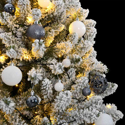 Plastgran med gångjärn 300 LEDs & kulor 210 cm