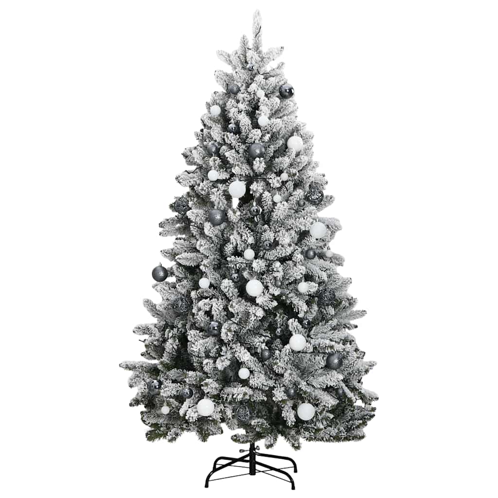Plastgran med gångjärn 300 LEDs & kulor 210 cm