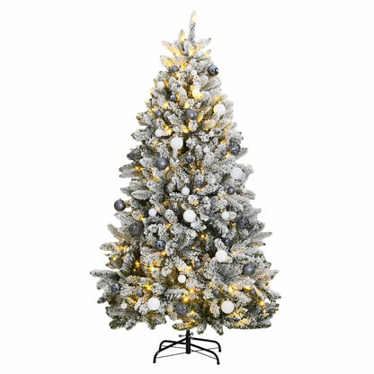 Plastgran med gångjärn 300 LEDs & kulor 270 cm