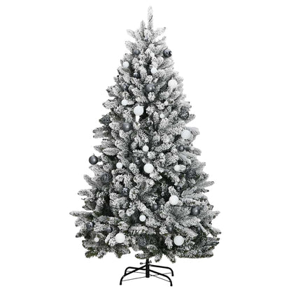 Plastgran med gångjärn 300 LEDs & kulor 270 cm