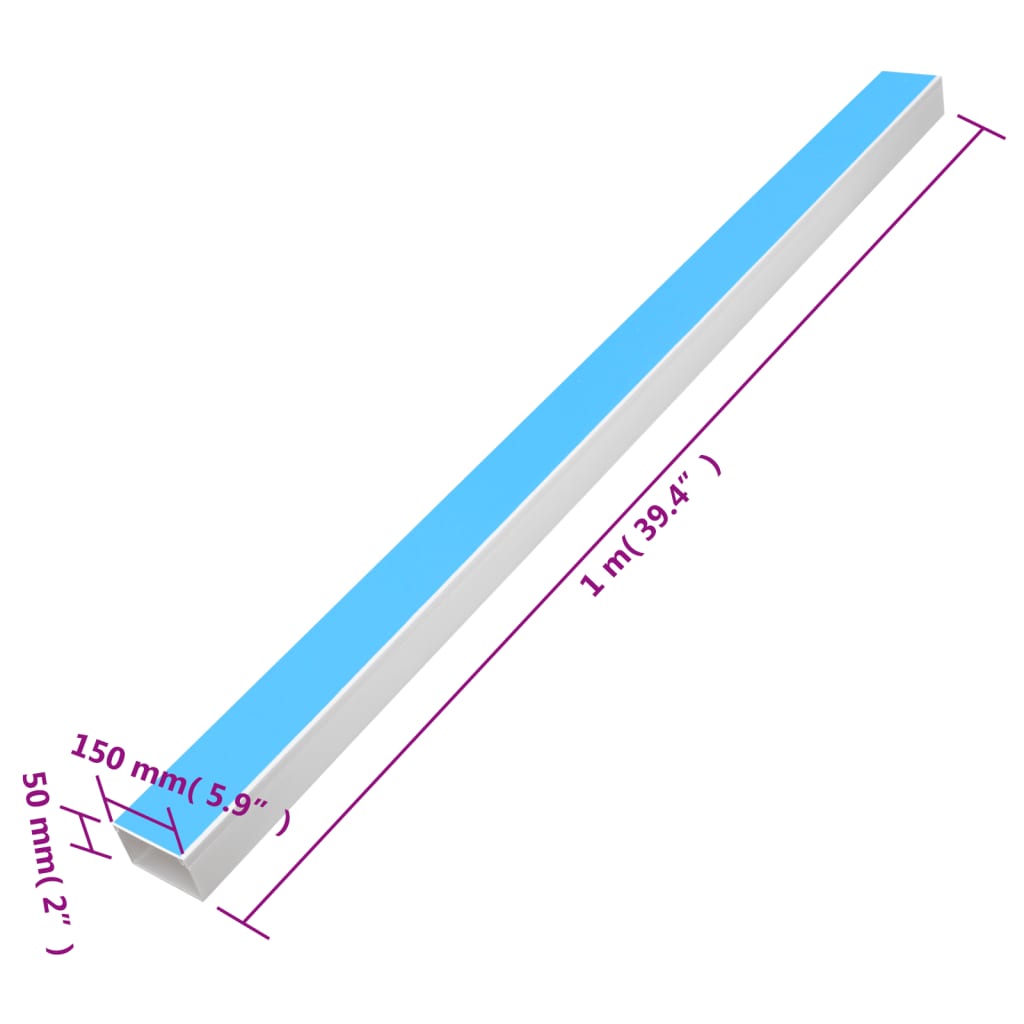 Kabelkanal självhäftande 150x50 mm 10 m PVC