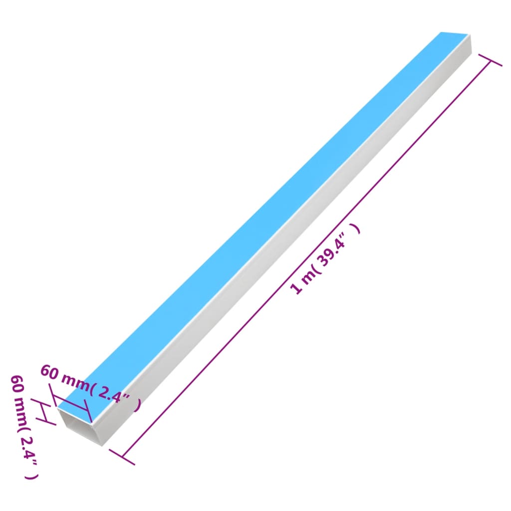 Kabelkanal självhäftande 60x60 mm 10 m PVC