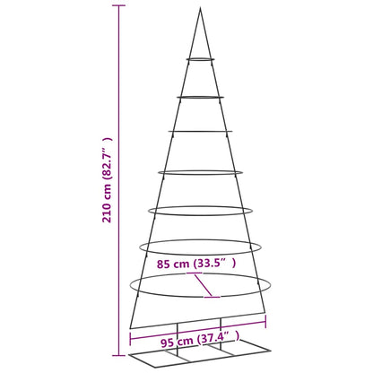 Julgran i metall svart 210 cm