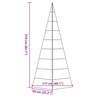 Julgran i metall svart 210 cm