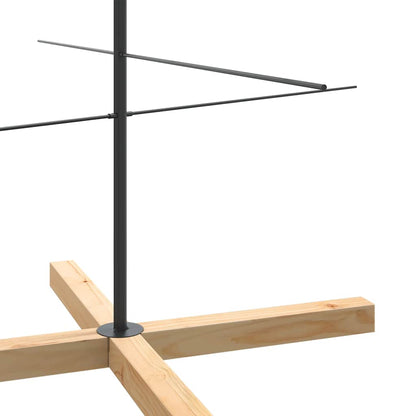 Julgran i metall med träbas svart 210 cm