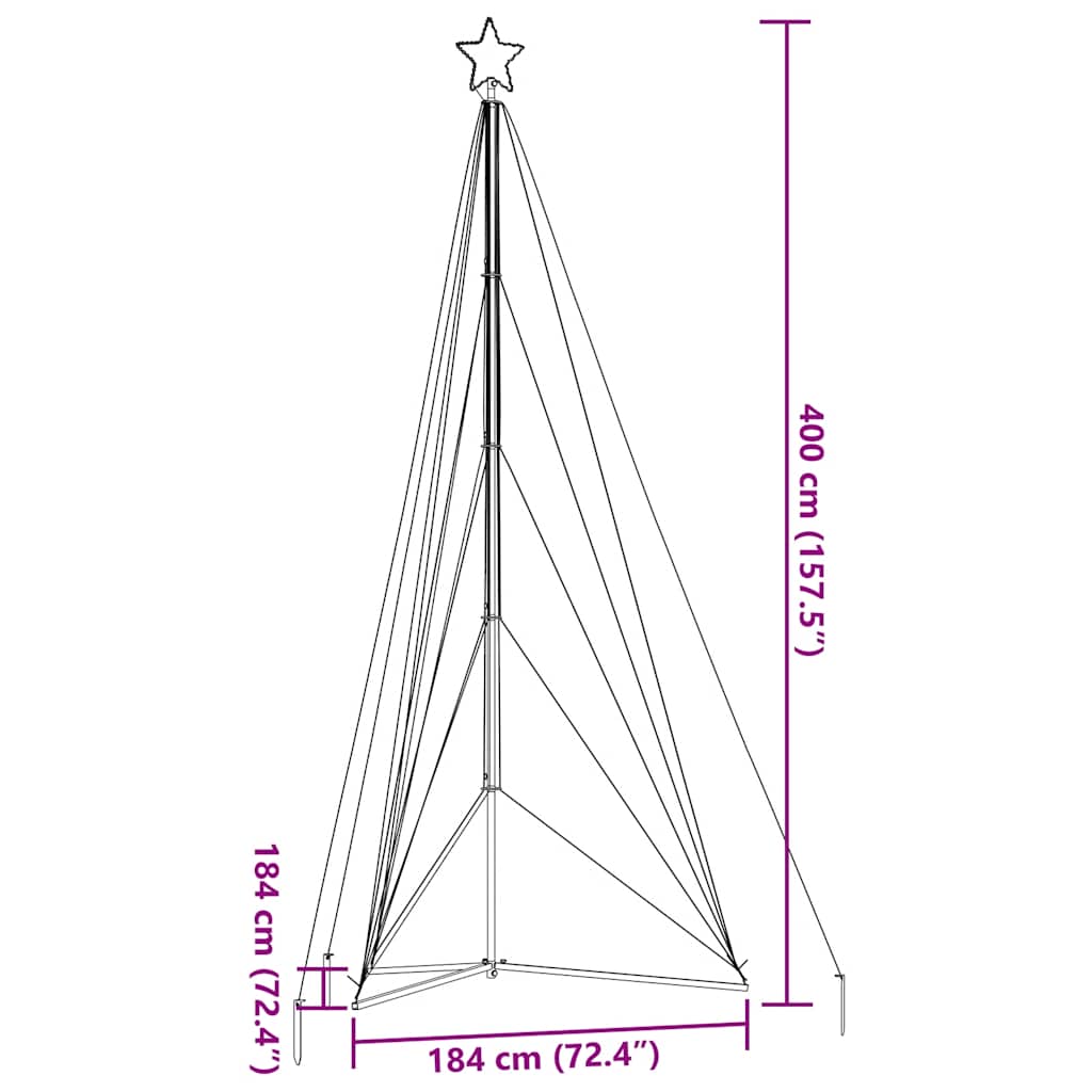 LED julgran 615 LEDs blå 404,5 cm