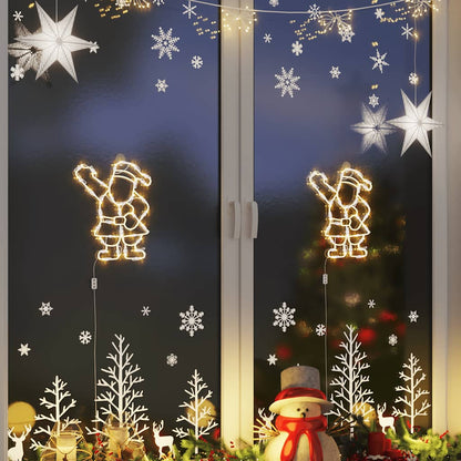 Julbelysning jultomten silhuett 2 st 35 LEDs varmvit