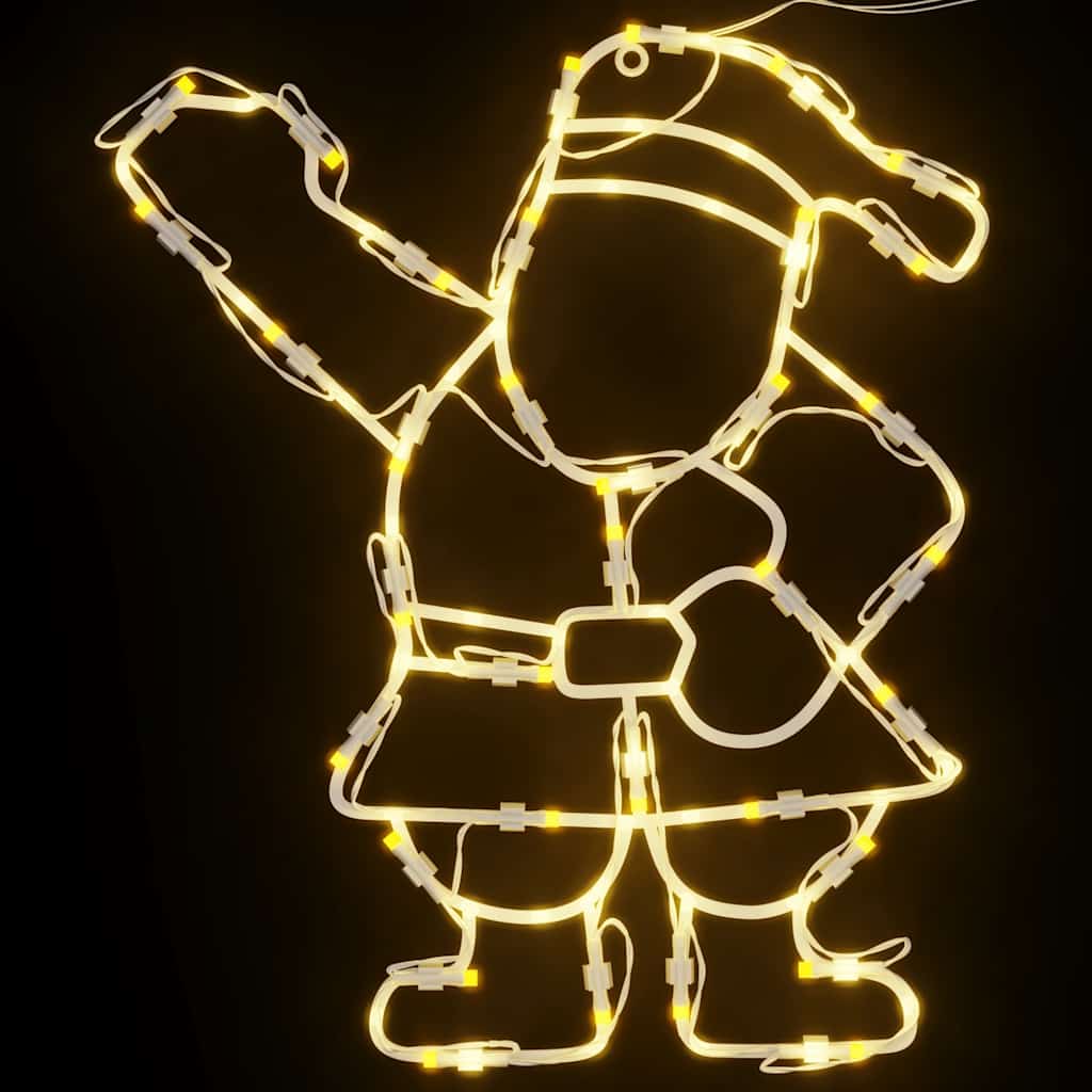 Julbelysning jultomten silhuett 2 st 35 LEDs varmvit