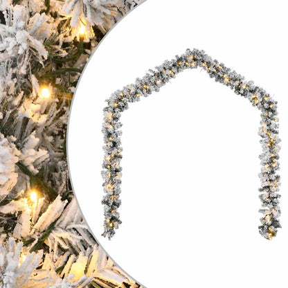 Julgirlang med LED-ljus grön 5 m PVC
