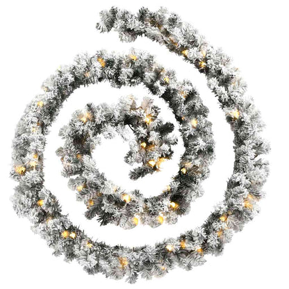 Julgirlang med LED-ljus grön 5 m PVC